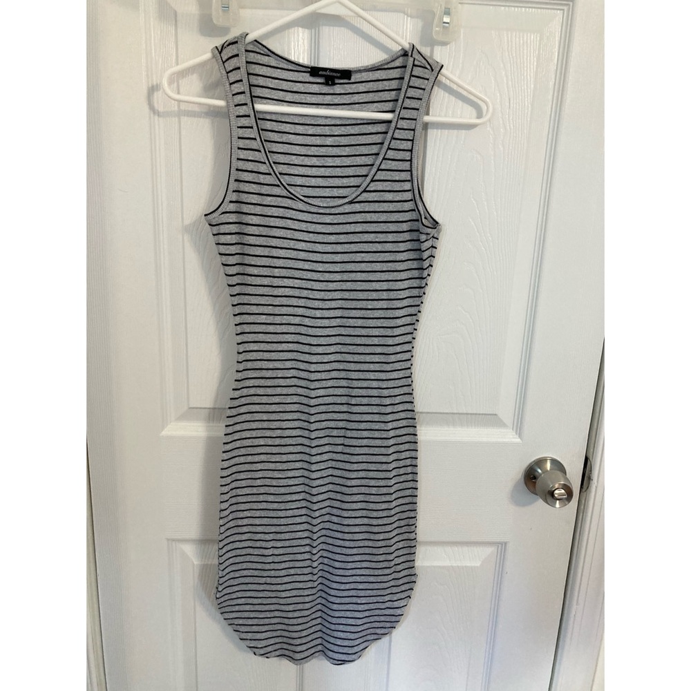 Black&Grey stripe dress bodycon/small/never worn
